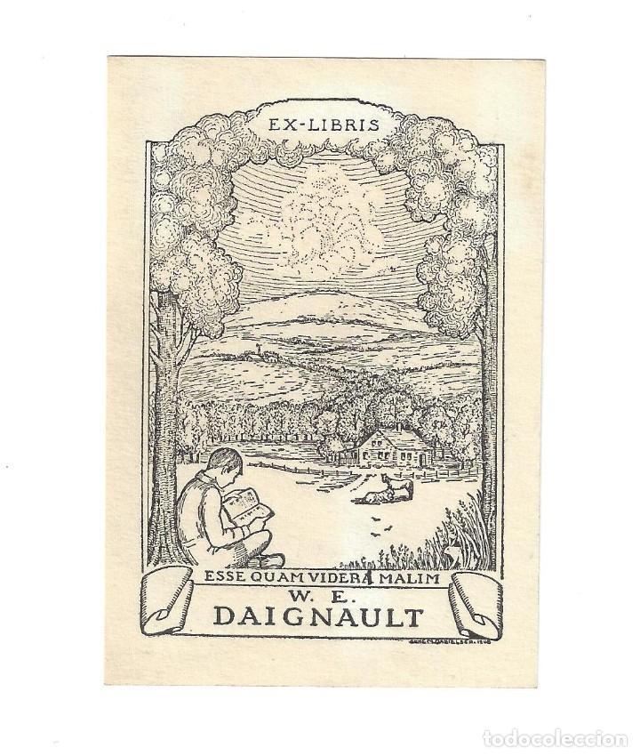 Arte: EX- LIBRIS.- W. E. DAIGNAULT. CHICAGO. USA. ARTE. LIBROS- 1961 - Foto 1