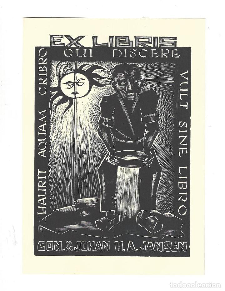 Arte: EX- LIBRIS.- CON. & JOHAN HA. JANSEN. HAURIT AQUAM CRIBO... ARTE. LIBROS - Foto 1