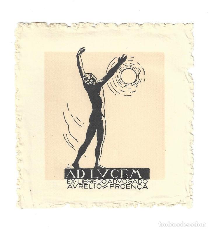 Arte: EX- LIBRIS.- AD LUCEM. ADVOGADO AURELIO PROEN&Ccedil;A. DESNUDO. ARTE. LIBROS - Foto 1