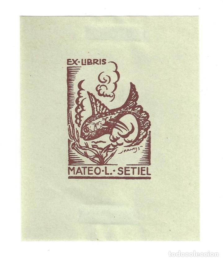 Arte: EX- LIBRIS.- MATEO L. SETIEL. PECES. ARTE. LIBROS - Foto 1