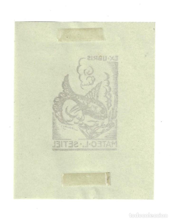 Arte: EX- LIBRIS.- MATEO L. SETIEL. PECES. ARTE. LIBROS - Foto 2