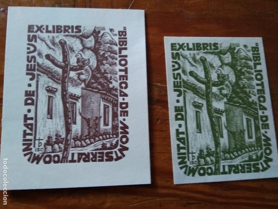 Arte: EX LIBRIS - 2 EX LIBRIS BIBLIOTECA DE MONTSERRAT - Foto 1