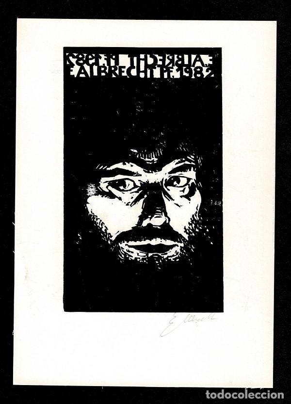 Arte: A4-18-3 EX LIBRIS de E. ALBRECHT 1982 Autografiada con lapiz - Foto 1