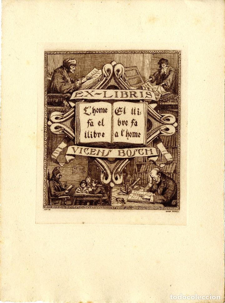 Arte: Ram&oacute;n Borrell. Ex libris para Vicens Bosch - Foto 1
