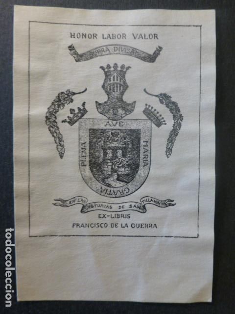 Arte: FRANCISCO DE LA GUERRA EX LIBRIS 9,5 X 6,5 CTMS - Foto 1