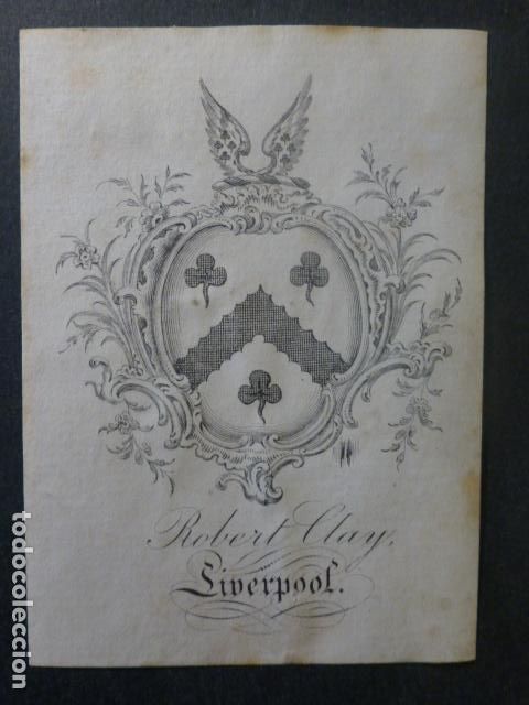 Arte: ROBERT CLAY LIVERPOOL EX LIBRIS 9,5 X 6,5 CTMS - Foto 1