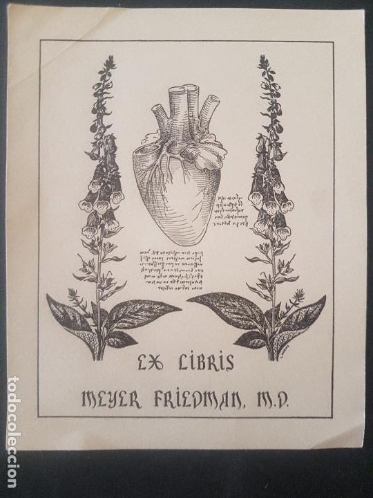 Arte: MEYER FRIEDMAN M.D. EX LIBRIS 13 X 10,5 CTMS - Foto 1