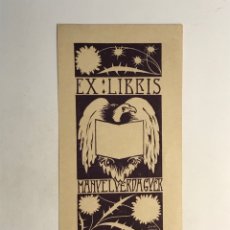 Arte: EXLIBRIS MANUEL VERDAGUER, JAUME LLONGUERAS (A.1904) MEDÍDAS: 15,5 X 7,5 CM.,. Lote 254668955