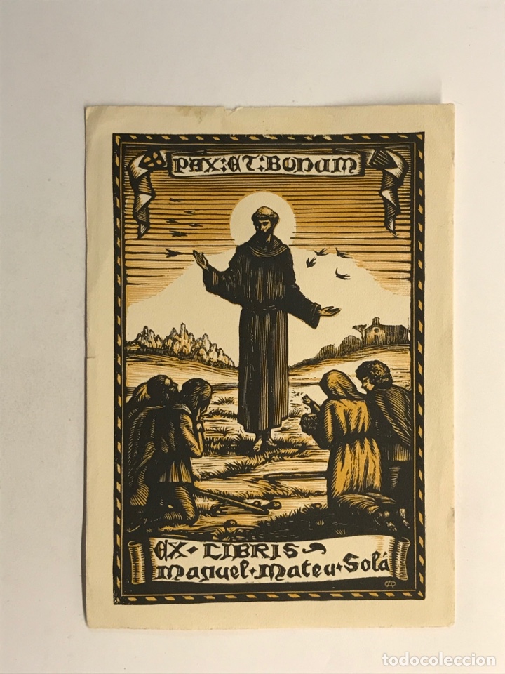 Arte: EX LIBRIS, MANUEL MATEU SOLA (12,5 x 8,5 cm.,) - Foto 1