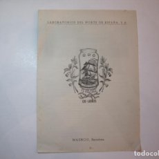 Arte: MASNOU-EX LIBRIS-LABORATORIOS DEL NORTE DE ESPAÑA S.A.-VER FOTOS-(K-2714). Lote 261625135