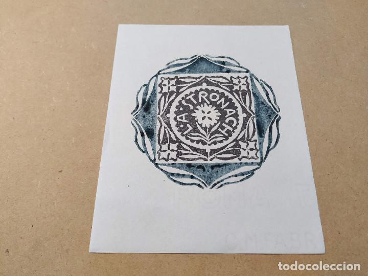 Arte: EX-LIBRIS DE LA STRONACH - XILOGRAF&Iacute;A IORG GAMBINI - Foto 1