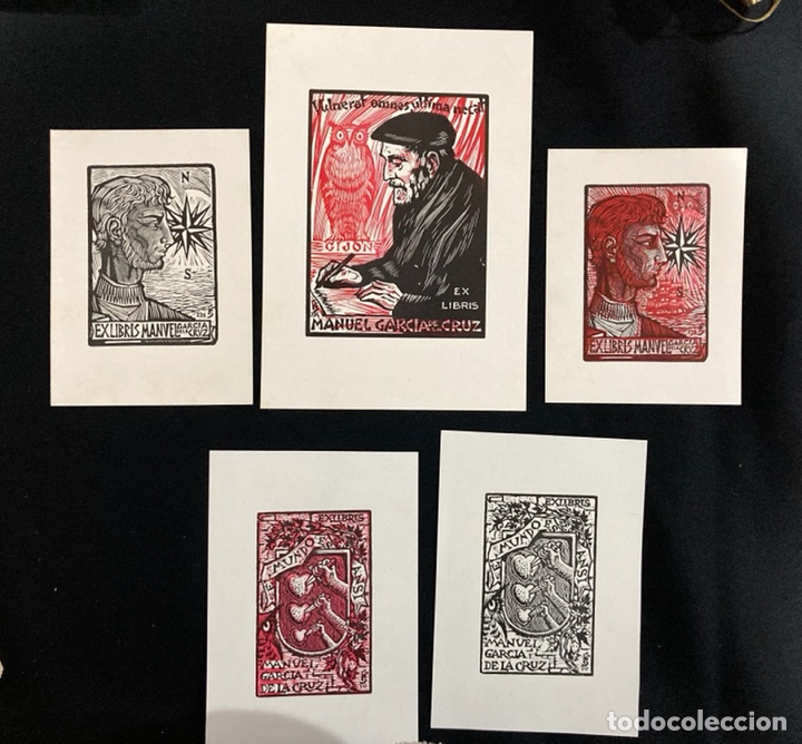 Arte: Lote de cinco exlibris. Manuel Garc&iacute;a de la Cruz. - Foto 1