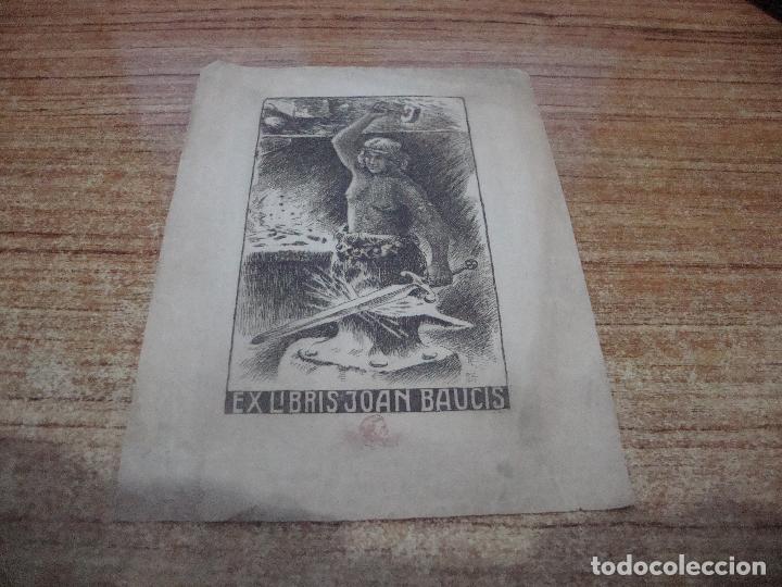 Arte: ANTIGUO EX-LIBRIS JOAN BAUCIS - Foto 1