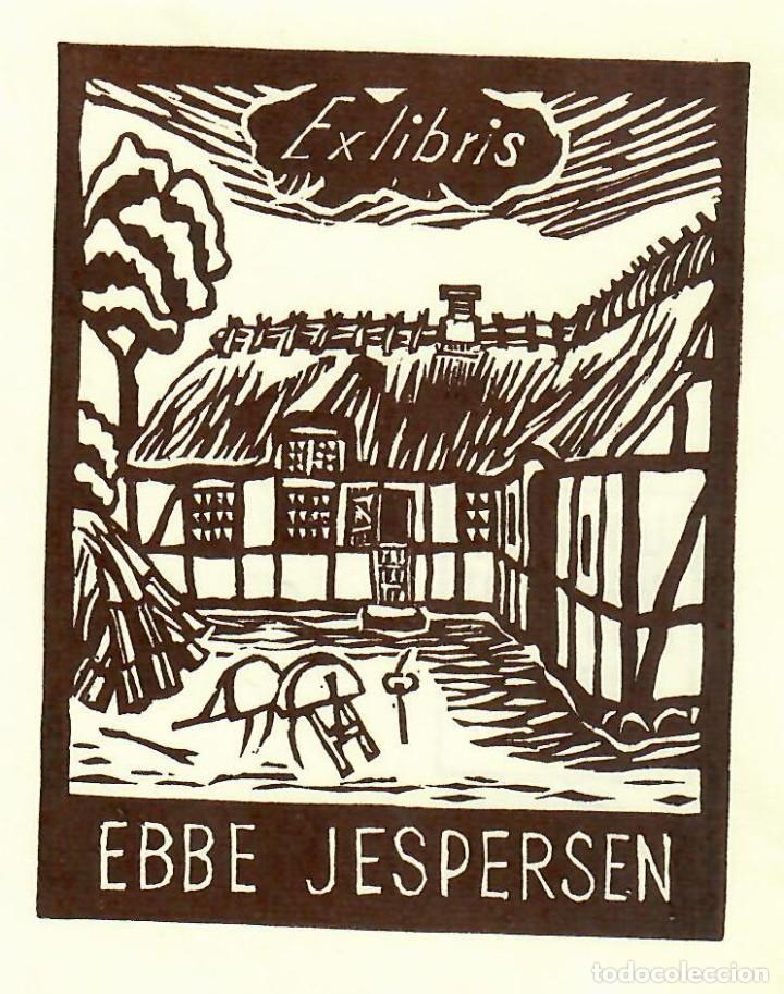 Arte: EXLIBRIS Bookplate Lorentz May para Ebbe Jespersen Denmark 8 x 7 cms - Foto 1