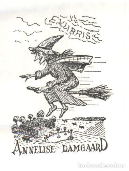Arte: EXLIBRIS Bookplate Lorentz May para Annelise Damgaard Denmark 9 x 7 cms - Foto 1