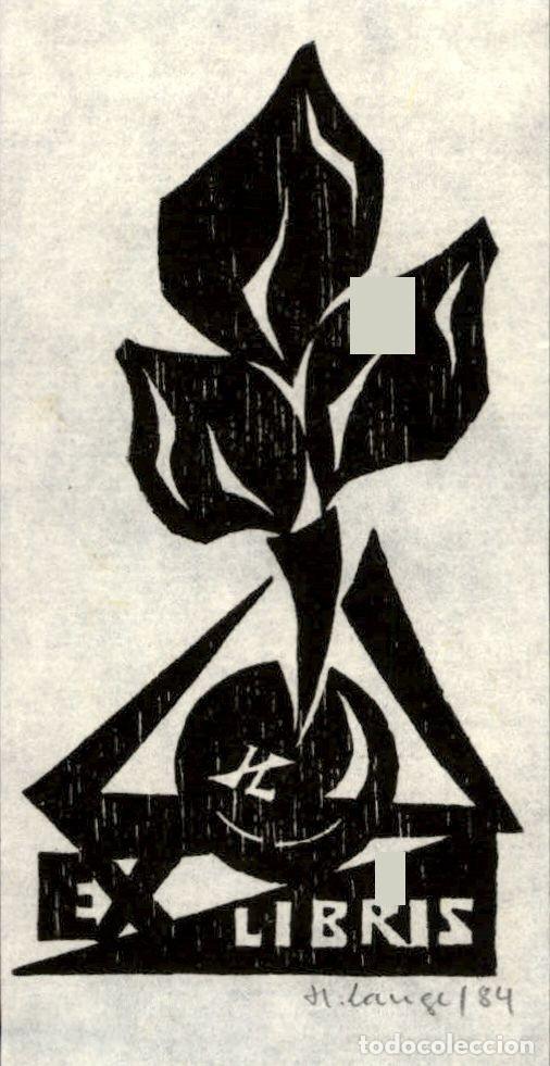 Arte: EXLIBRIS Bookplate Helga Lange - Germany - 13 x 6 cms - Foto 1