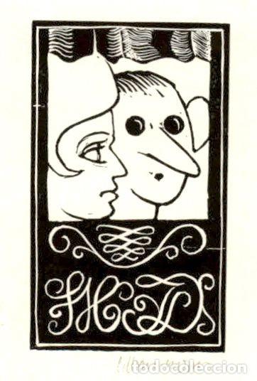 Arte: EXLIBRIS Bookplate Sigmund Hammermann Attenborg 7 x 5 cms - Foto 1