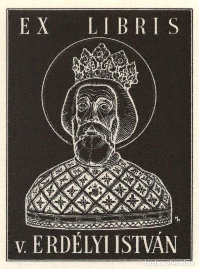 Arte: EXLIBRIS Bookplate V. Erd&eacute;lyi Istv&aacute;n - 10 x 8 cms Ex-libris - Foto 1
