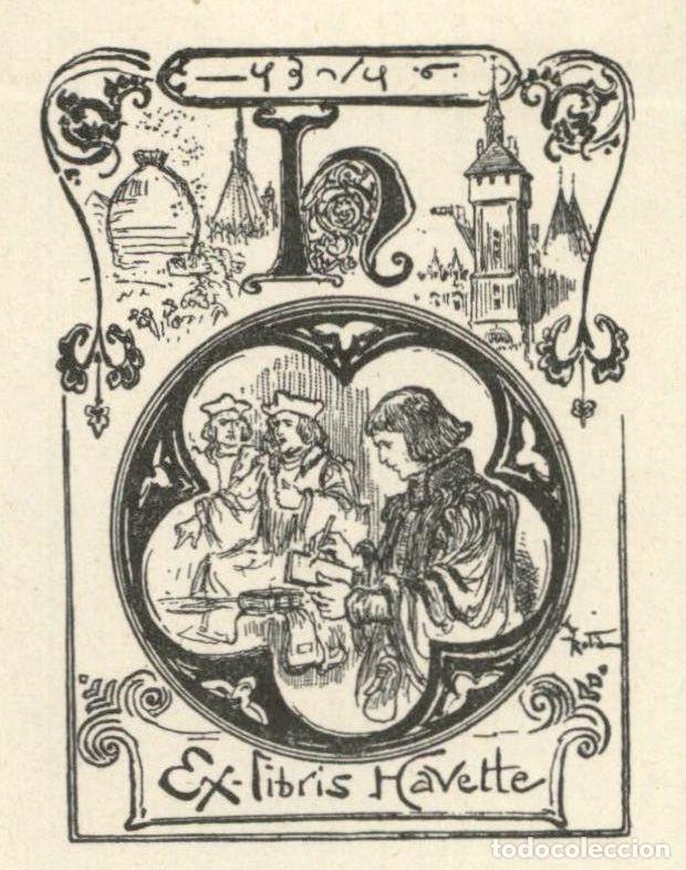 Arte: EXLIBRIS Bookplate Havette - 9 x 7 cms Ex-libris - Foto 1