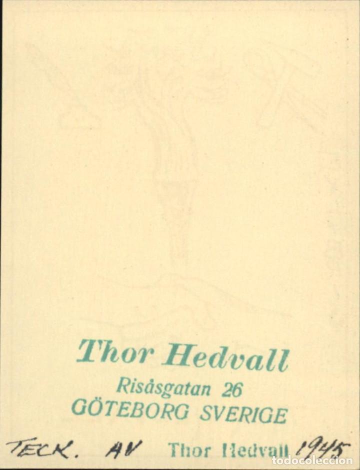 Arte: EXLIBRIS Bookplate Thor Hedvall 1945 8 x 6 cms Ex-libris - Foto 2