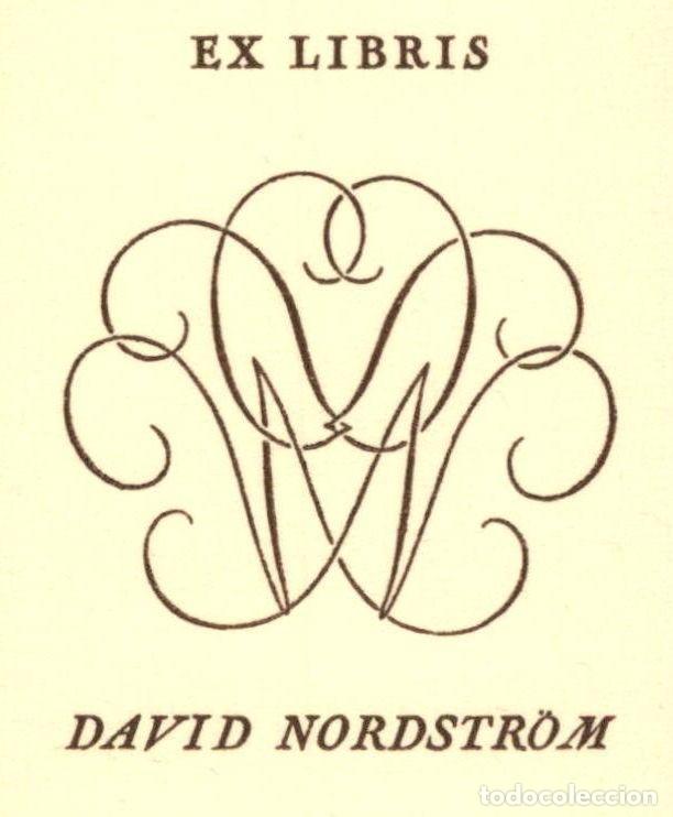 Arte: EXLIBRIS Bookplate David Nordstr&ouml;m 8 x 6 cms Ex-libris - Foto 1