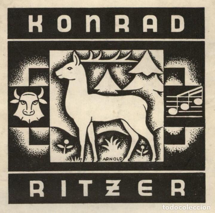 Arte: EXLIBRIS Bookplate Konrad Ritzer 10 x 10 cms Ex-libris - Foto 1
