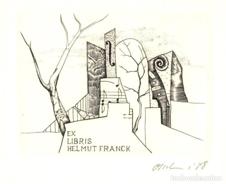 Arte: EXLIBRIS Bookplate Helmut Franck 7 x 7 cms Ex-libris - Foto 1