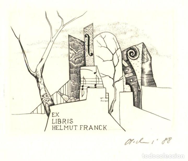 Arte: EXLIBRIS Bookplate Helmut Franck 7 x 7 cms Ex-libris - Foto 1