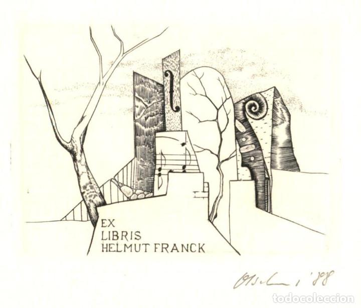 Arte: EXLIBRIS Bookplate Helmut Franck 7 x 7 cms Ex-libris - Foto 1