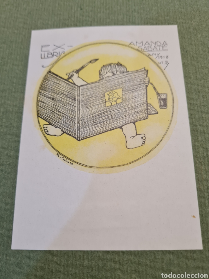 Arte: EX-LIBRIS,R SABATE, AMANDA SABATE,1918,N2 - Foto 1