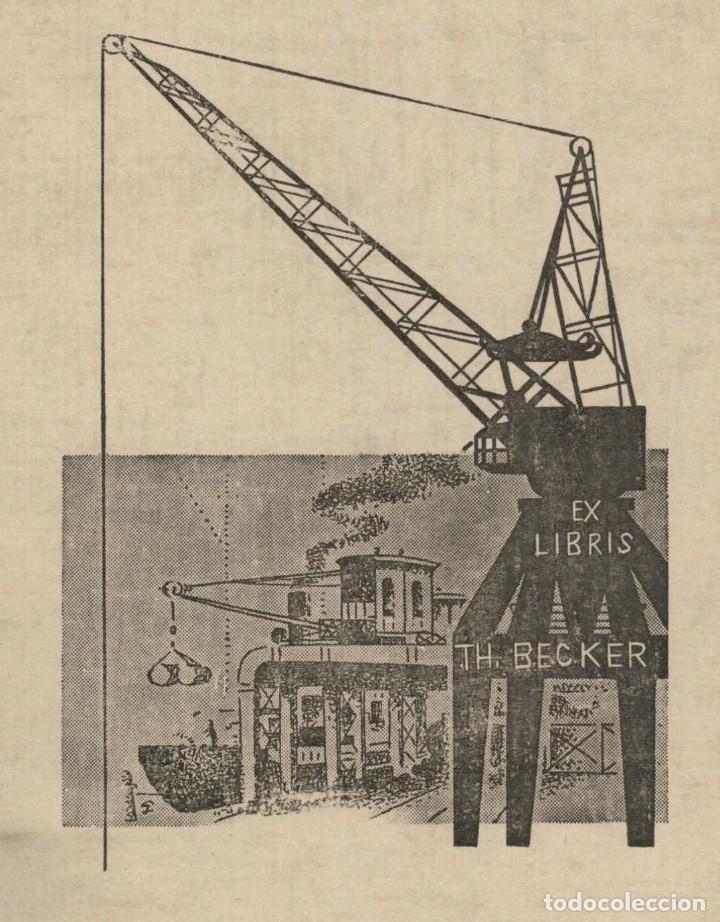 Arte: EXLIBRIS Bookplate - Theodor Becker - 15 x 10 cms Ex-libris - Foto 1
