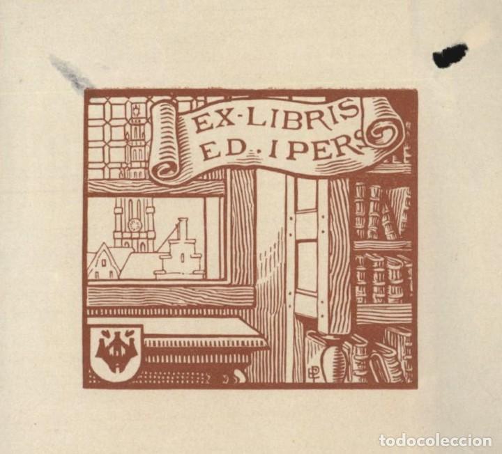Arte: EXLIBRIS Bookplate &ndash; E. Pellens - 8 x 8 cms Ex-libris &ndash; Ed. Ipers - Foto 1