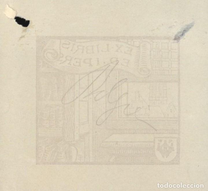 Arte: EXLIBRIS Bookplate &ndash; E. Pellens - 8 x 8 cms Ex-libris &ndash; Ed. Ipers - Foto 2
