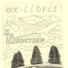 Arte: EXLIBRIS BOOKPLATE – O. THORSEN - DINAMARCA - 14 X 9 CMS EX-LIBRIS – P. TH. ALBRECTSEN. Lote 313383503