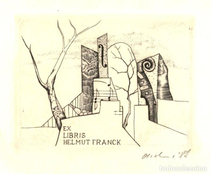 Arte: EXLIBRIS Bookplate Helmut Franck 14 x 12 cms Ex-libris - Foto 1