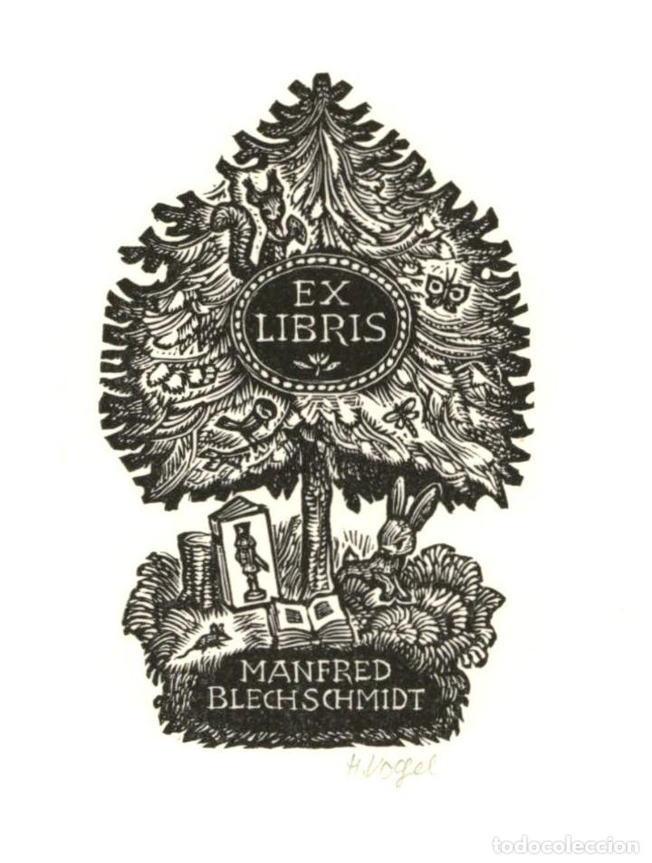 Arte: EXLIBRIS Bookplate Heiner Vogel - 21 x 15 cms Ex-libris &ndash; Manfred Blechschmidt - Foto 1