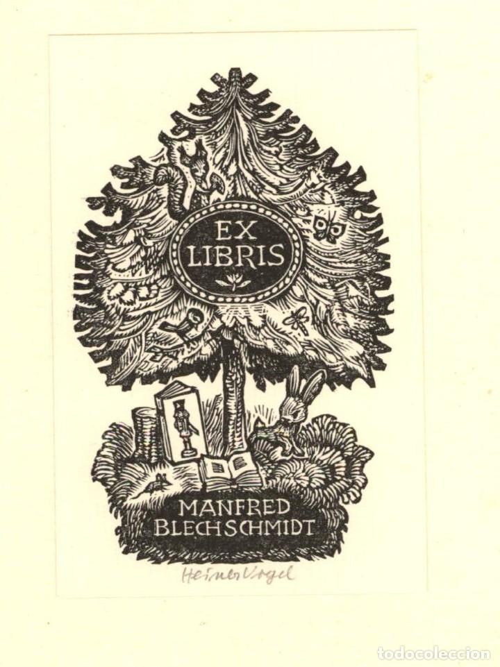 Arte: EXLIBRIS Bookplate Heiner Vogel - 7 x 5 cms Ex-libris &ndash; Manfred Blechschmidt - Foto 1