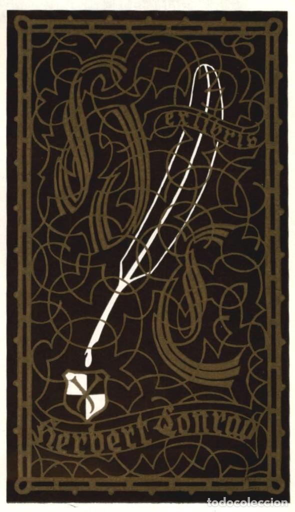Arte: EXLIBRIS Bookplate Dr. Gernot Blum - 12 x 8 cms Ex-libris &ndash; Herbert Conrad - Foto 1
