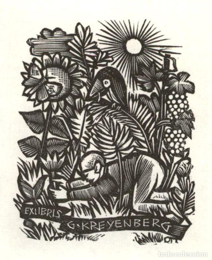 Arte: EXLIBRIS Bookplate Dr. G. Kreyenberg - 8 x 6 cms Ex-libris &ndash; - Foto 1