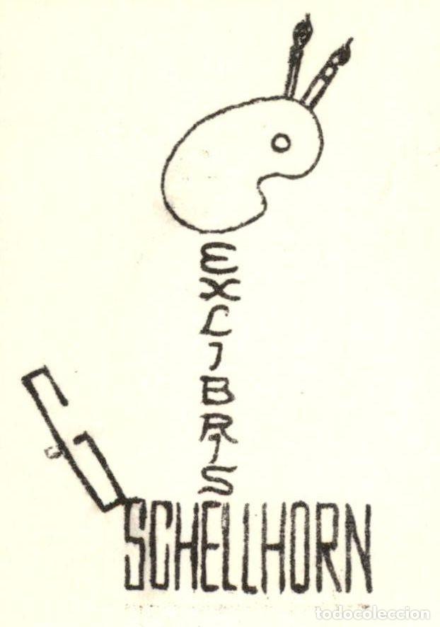 Arte: EXLIBRIS Bookplate G. Schellhorn - 8 x 6 cms Ex-libris - Foto 1