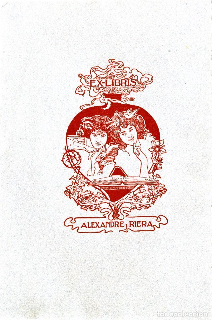 Arte: Alexandre de Riquer. Ex libris para Alexandre J. Riera - Foto 1