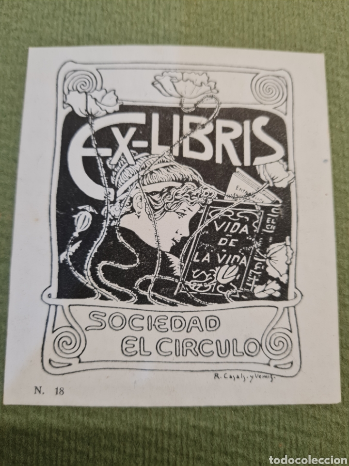 Arte: 8 Ex-LIBRIS, RAMON CASALS Y VERNIS - Foto 11