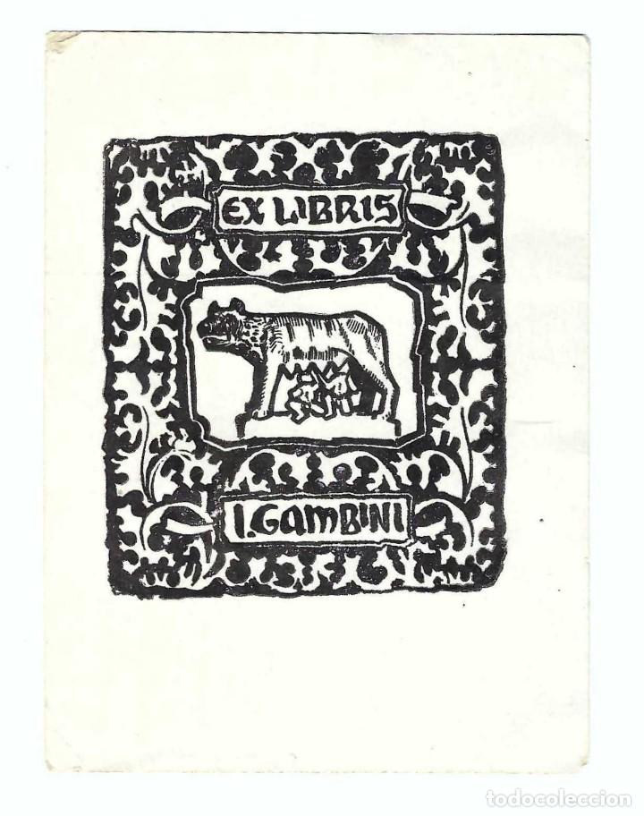 Arte: EX- LIBRIS.- GAMBINI. LOBA. ROMULO Y REMO. ARTE. LIBROS - Foto 1