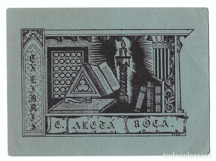 Arte: EX- LIBRIS.- E. ARETA ROCA. ARTE. LIBROS - Foto 1