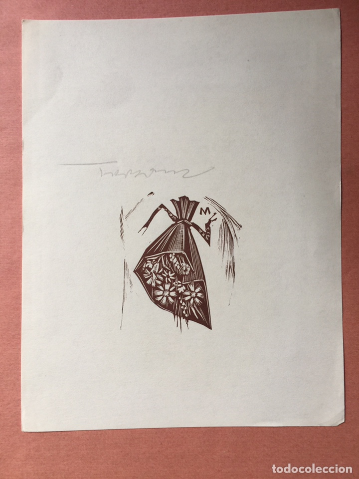 Arte: Ex Libris xilogr&aacute;fico. Firmado. Remo Wolf - Foto 1