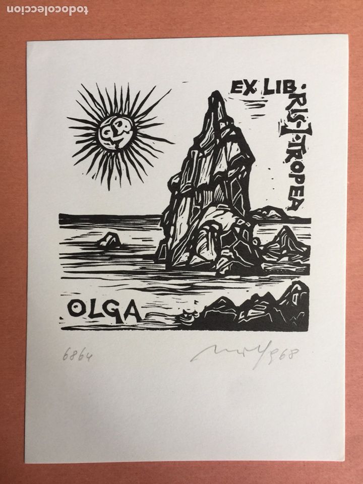 Arte: Ex Libris. Remo Wolf. Xilogr&aacute;fico - Foto 1