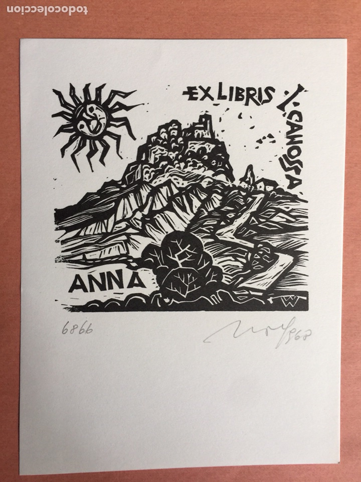 Arte: Ex Libris. Xilogr&aacute;fico. Remo Wolf - Foto 1