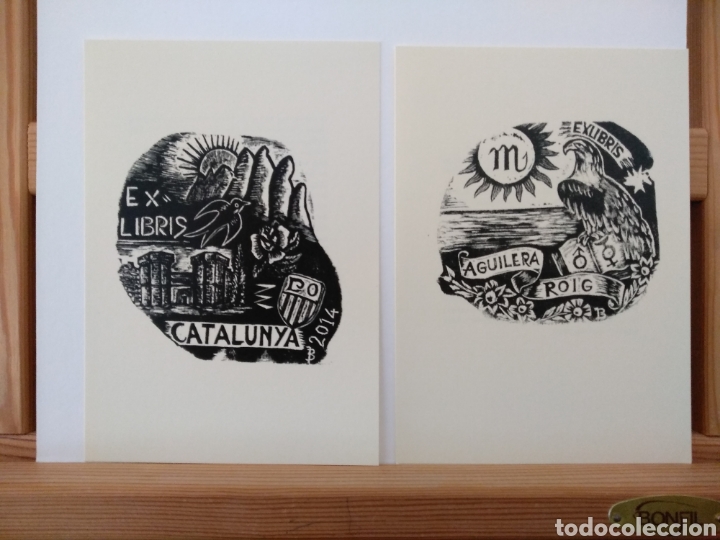 Arte: 8 Ex-libris xilogr&aacute;ficos de Pl&agrave;cid Boqu&eacute; - Foto 3