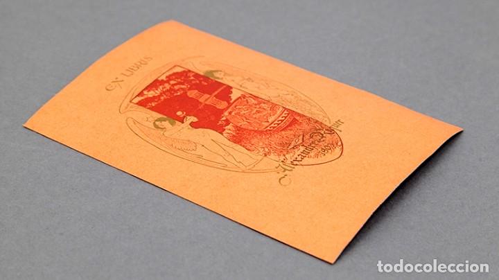 Arte: ALEXANDRE DE RIQUER - EXLIBRIS - PLUMA - MACARIO FAU - Foto 2