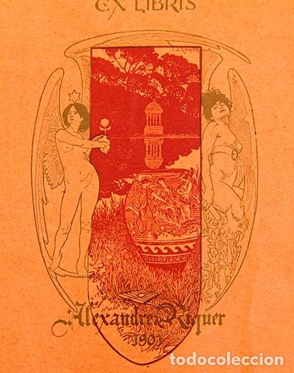 Arte: ALEXANDRE DE RIQUER - EXLIBRIS - PLUMA - MACARIO FAU - Foto 5